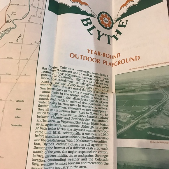 VINTAGE 1990s Blythe, California Street Map - Picture 5 of 10